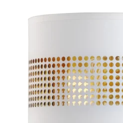 TK Lighting Wandlampe Stoff Metall Weiß Gold E27 Modern< Wandleuchten|Flurlampen