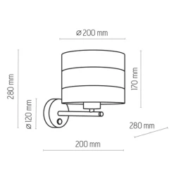 TK Lighting Wandlampe Stoff Metall Weiß Gold E27 Modern< Wandleuchten|Flurlampen