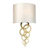 Elstead Wandlampe Stoffschirm Creme Messing Modern E27< Wandleuchten|Flurlampen