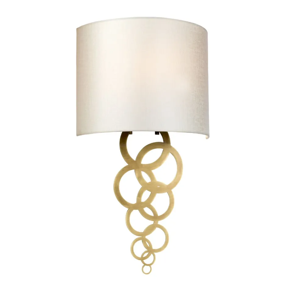 Elstead Wandlampe Stoffschirm Creme Messing Modern E27< Wandleuchten|Flurlampen