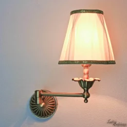 Giovanni Battista Wandlampe Stoffschirm Weiß aus Echt-Messing< Wandleuchten|Lampen Aus Aller Welt