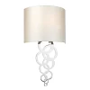 Wandleuchten|Flurlampen*Elstead Wandlampe Up Down Creme Chrom Modern E27 Stoff Metall