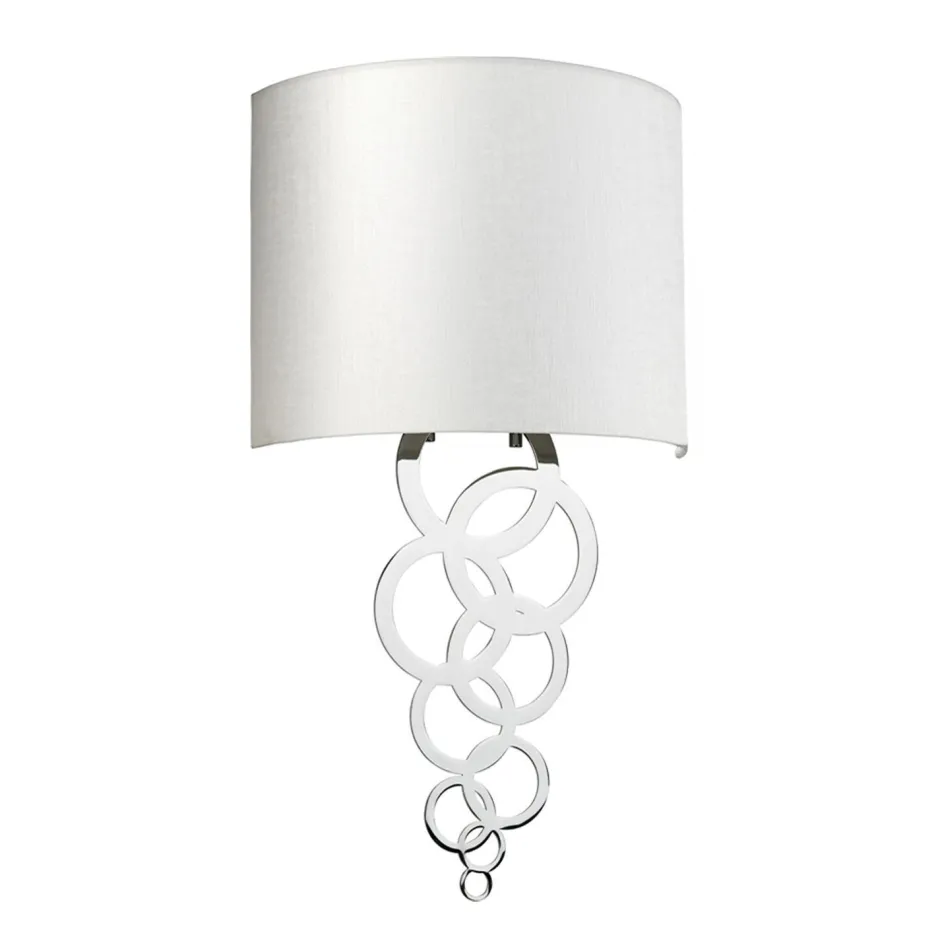 Wandleuchten|Flurlampen*Elstead Wandlampe Up Down Creme Chrom Modern E27 Stoff Metall