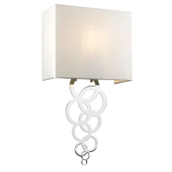 Elstead Wandlampe Up Down E27 Creme Chrom Stoff Metall< Flurlampen|Wandleuchten