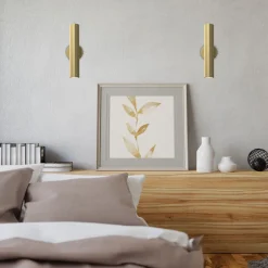 Luminex Wandlampe Up Down Metall in Messing 2x GU10< Wandleuchten|Flurlampen