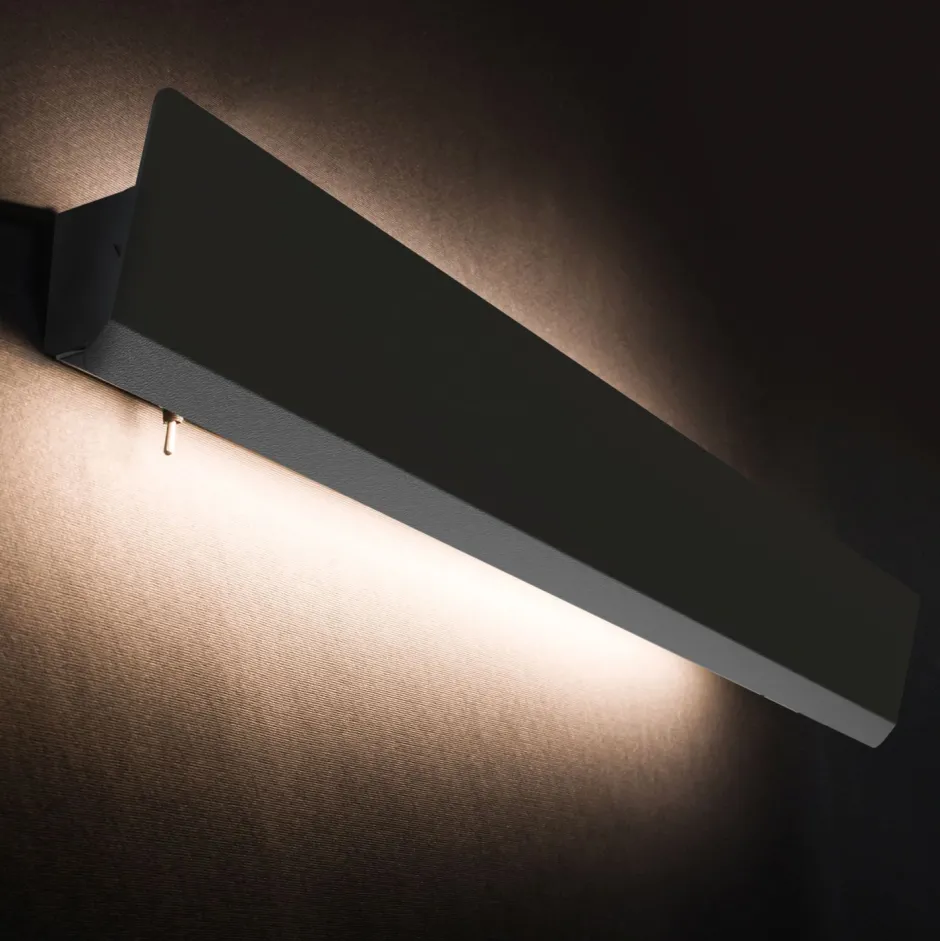 Wohnzimmerlampen|Metall Lampen*Nowodvorski Wandlampe Up Down Schwarz 3000 K 1700 lm Metall 68 cm