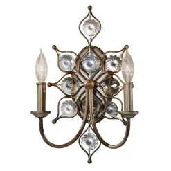 Elstead Wandlampe VELA Silber floral 2xE14 Modern Lampe< Wandleuchten|Moderne Lampen