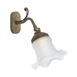 Wohnzimmerlampen|Glaslampen*Giovanni Battista Wandlampe verstellbar E14 in Bronze Antik Weiß Messing Glas