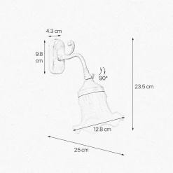 Wohnzimmerlampen|Glaslampen*Giovanni Battista Wandlampe verstellbar E14 in Bronze Antik Weiß Messing Glas