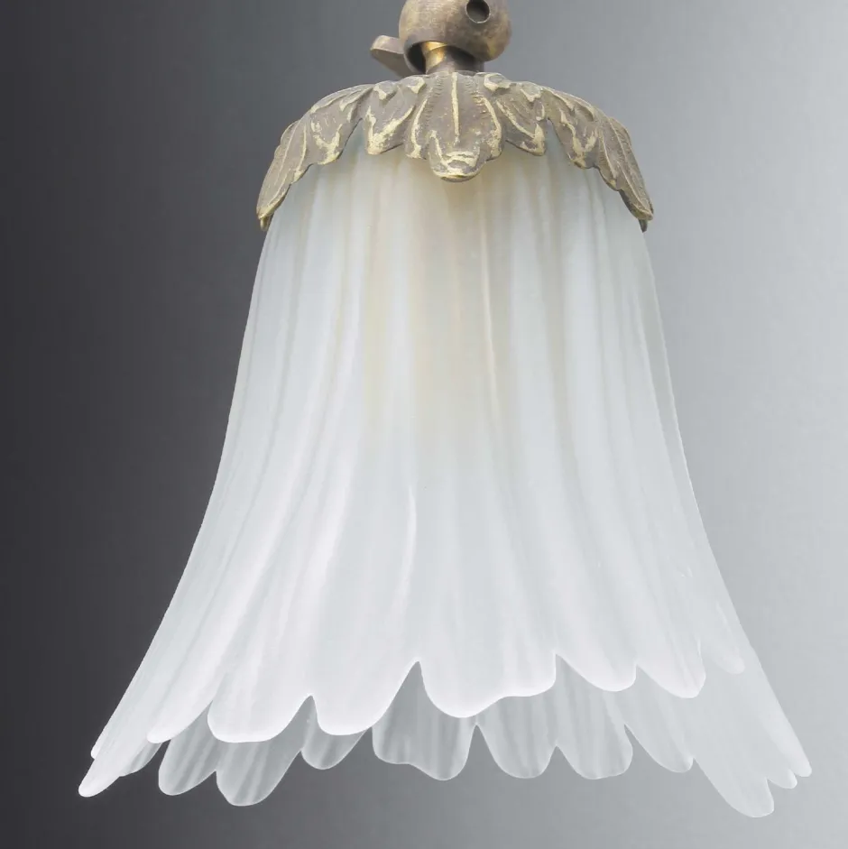 Wohnzimmerlampen|Glaslampen*Giovanni Battista Wandlampe Weiß aus Glas und Echt-Messing