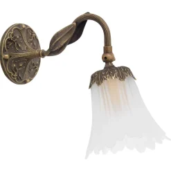 Wohnzimmerlampen|Glaslampen*Giovanni Battista Wandlampe Weiß aus Glas und Echt-Messing