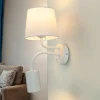 Wandleuchten|Moderne Lampen*Easylight Wandlampe Weiß E27 mit Leselampe verstellbar GU10
