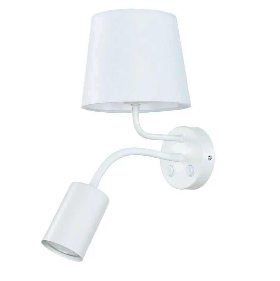 Wandleuchten|Moderne Lampen*Easylight Wandlampe Weiß E27 mit Leselampe verstellbar GU10