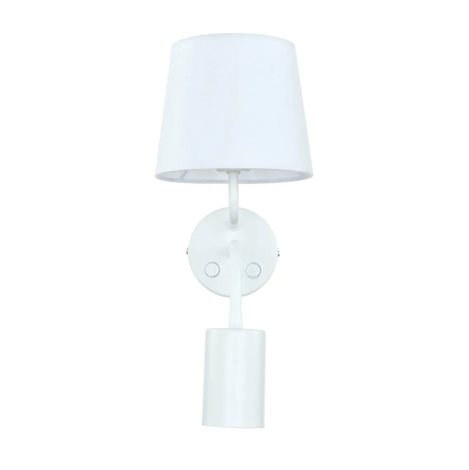 Wandleuchten|Moderne Lampen*Easylight Wandlampe Weiß E27 mit Leselampe verstellbar GU10