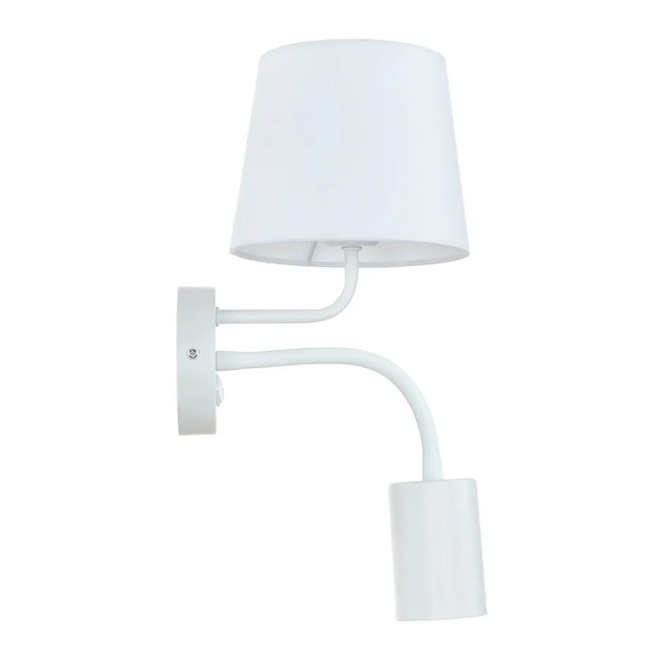 Wandleuchten|Moderne Lampen*Easylight Wandlampe Weiß E27 mit Leselampe verstellbar GU10