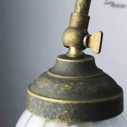 Wandleuchten|Küchenlampen*Giovanni Battista Wandlampe Weiß Floral aus Echt-Messing