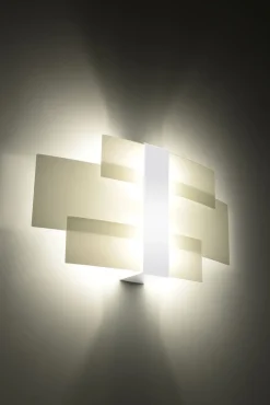 Sollux Wandlampe Weiß Glas Metall Modern 2x G9 MAGO< Wandleuchten|Flurlampen