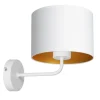 Wandleuchten|Schlafzimmer Lampen*Luminex Wandlampe Weiß Gold Stoff Metall E27 H:24 cm blendarm