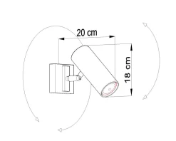 Sollux Wandlampe Weiß GU10 verstellbar Modern Wandleuchte< Wandleuchten|Flurlampen