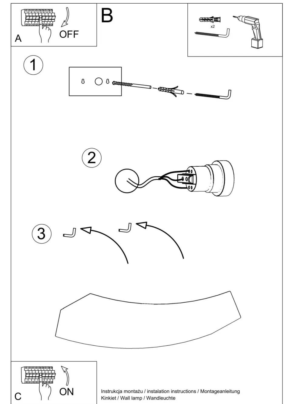 Sollux Wandlampe Weiß Keramik 36 cm dekorativ bemalbar 2x G9< Wandleuchten|Flurlampen