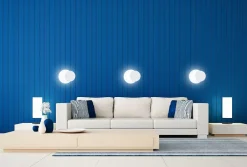 Wandleuchten|Flurlampen*Emibig Wandlampe Weiß Metall Holz rund Skandinavisch G9