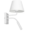 Wandleuchten|Schlafzimmer Lampen*Luminex Wandlampe Weiß Stoff Lesearm E27 G9 H:38 cm konisch
