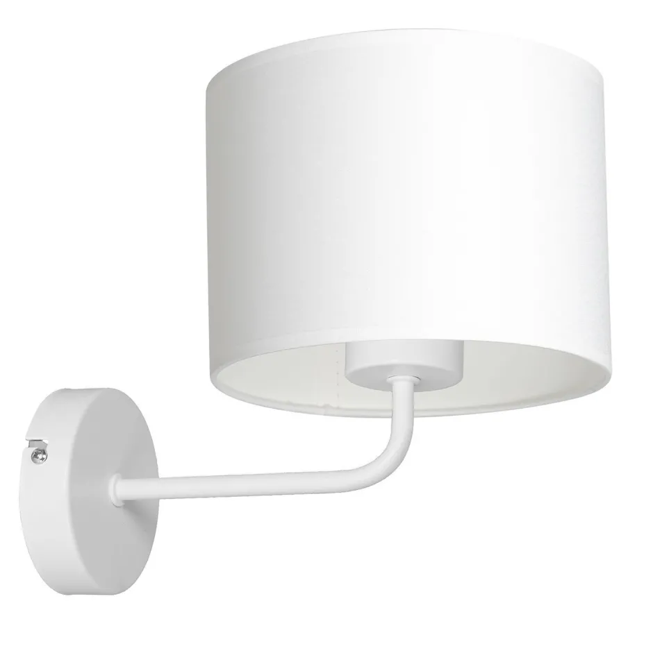 Wohnzimmerlampen|Metall Lampen*Luminex Wandlampe Weiß Stoffschirm Metall E27 H:24 cm blendarm