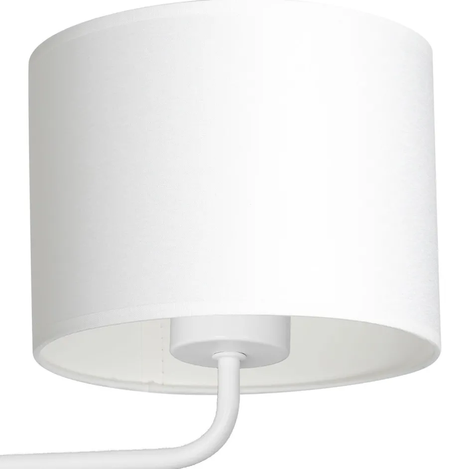 Wohnzimmerlampen|Metall Lampen*Luminex Wandlampe Weiß Stoffschirm Metall E27 H:24 cm blendarm