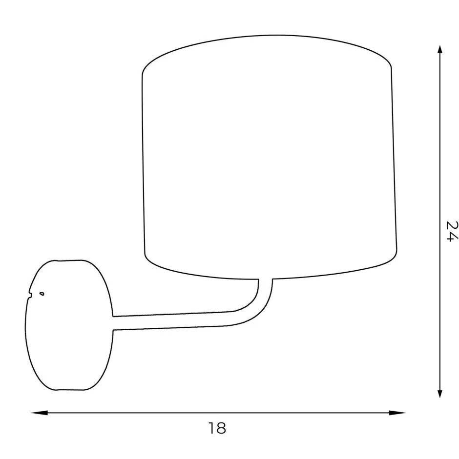 Wohnzimmerlampen|Metall Lampen*Luminex Wandlampe Weiß Stoffschirm Metall E27 H:24 cm blendarm