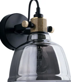 Glaslampen|Industrie Lampen*Nowodvorski Wandlampe ZERO in Rauch Schwarz Glas Spot Lampe