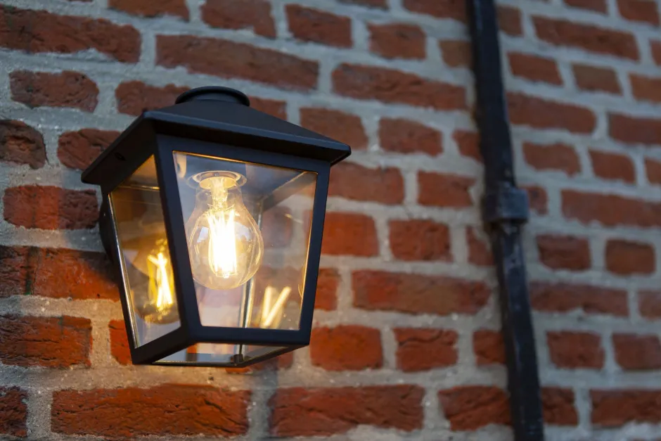 Metall Lampen|Gartenlaternen*Eco-Light Wandlaterne außen Aluminium Glas E27 IP44 20 cm hoch