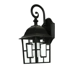 Easylight Wandlaterne außen Schwarz E27 H: 37 cm Aluminium Glas< Rustikale Lampen|Rustikale Außenleuchten