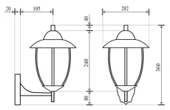 Rabalux Wandlaterne für Außen Wandleuchte MADRID gold antik< Rustikale Lampen|Rustikale Außenleuchten