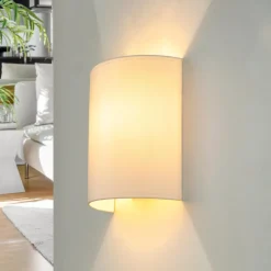Wandleuchten|Flurlampen*Easylight Wandleuchte ALICE in Weiß Stoff Schirm modern
