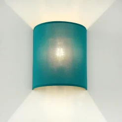 Wandleuchten|Flurlampen*Duolla Wandleuchte ALICE Stoff Schirm Petrol halbrund Loft