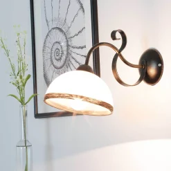 Luminex Wandleuchte ANTICA in Messing Patina< Wandleuchten|Esszimmer Lampen