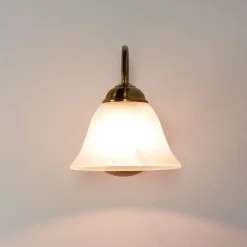 Easylight Wandleuchte ATHEN in Messing Rustikal Glasschirm< Wandleuchten|Küchenlampen