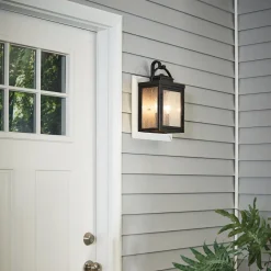 Elstead Wandleuchte außen Aluminium Glas H: 37,2 cm IP44 in Bronze< Außenwandleuchten|Gartenlaternen