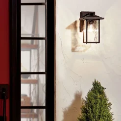 Elstead Wandleuchte außen Aluminium Glas E27 IP44 25,8 cm hoch< Metall Lampen|Rustikale Lampen