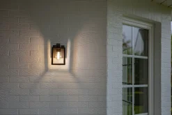 Metall Lampen|Außenwandleuchten*Eco-Light Wandleuchte außen Aluminium Glas E27 IP44 H:18,4 cm