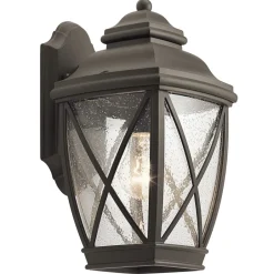 Elstead Wandleuchte außen Aluminium Glas Rustikal IP44 NOLDRA< Rustikale Lampen|Vintage Lampen