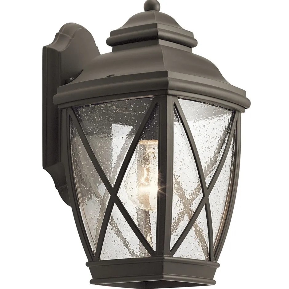 Elstead Wandleuchte außen Aluminium Glas Rustikal IP44 NOLDRA< Rustikale Lampen|Vintage Lampen