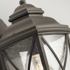 Elstead Wandleuchte außen Aluminium Glas Rustikal IP44 NOLDRA< Rustikale Lampen|Vintage Lampen