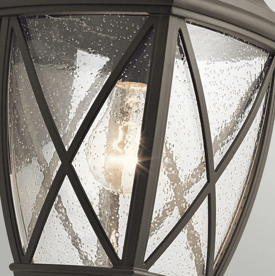 Elstead Wandleuchte außen Aluminium Glas Rustikal IP44 NOLDRA< Rustikale Lampen|Vintage Lampen