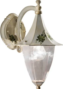 Metall Lampen|Rustikale Lampen*Ferroluce Wandleuchte außen Aluminium 35 cm hoch IP43 E27 SERGIO