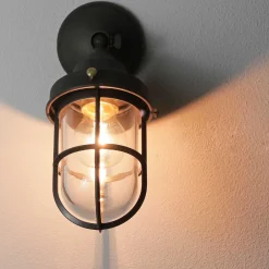 Lampen Aus Aller Welt|Rustikale Lampen*Giovanni Battista Wandleuchte Außen aus Echt-Messing in Bronze