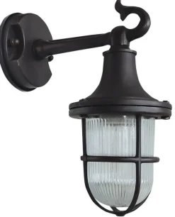 Lido Wandleuchte außen Echt-Messing Glas E27 IP64 25 cm hoch< Außenwandleuchten|Rustikale Lampen