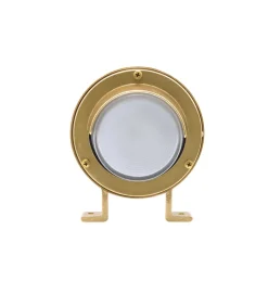 Andromeda Wandleuchte außen Glas Echt-Messing G9 IP64 14 cm breit< Außenwandleuchten|Gartenlaternen