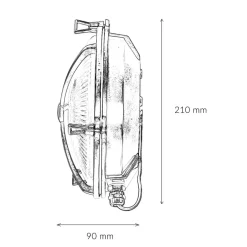 Rustikale Lampen|Metall Lampen*Lido Wandleuchte Außen Glas Messing Haus rund Maritim