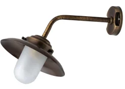 Lido Wandleuchte Außen Glas Messing in antik Haustür< Außenwandleuchten|Rustikale Lampen